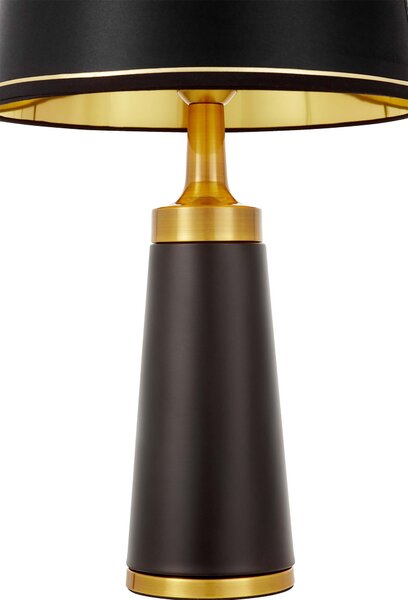 NOWOCZESNA LAMPA NOCNA CZARNO-MOSIĘŻNA HALSEY