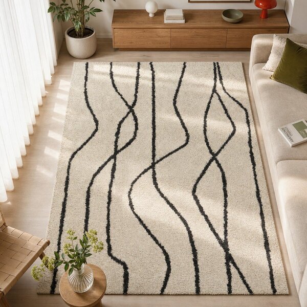 Biało-czarny dywan 120x180 cm Routa – Universal