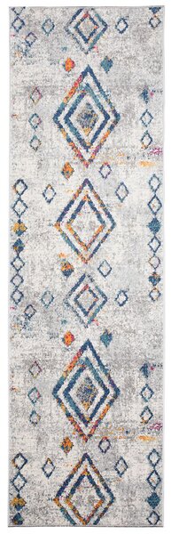 Szary chodnik dywanowy w kolorowe romby - Brewis 7X