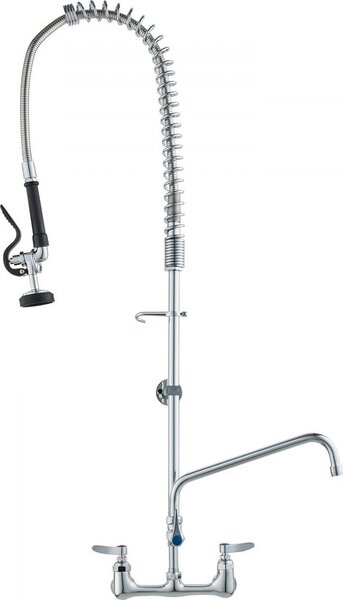 Bateria zlewozmywakowa z wyciąganą wylewką - wysokość 111 cm - środek 203 mm - obrotowa wylewka 305 mm - naścienna bateria kuchenna - mosiężna konstrukcja z wyciąganą wylewką - do zlewozmywaków 1/2/3 komorowych