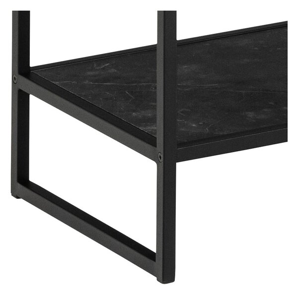 Czarny regał w dekorze kamienia 85x185 cm Strington – Actona