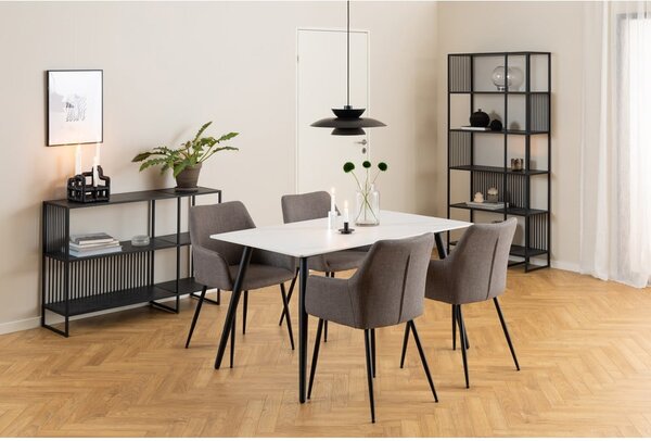 Czarny regał w dekorze kamienia 120x83 cm Strington – Actona