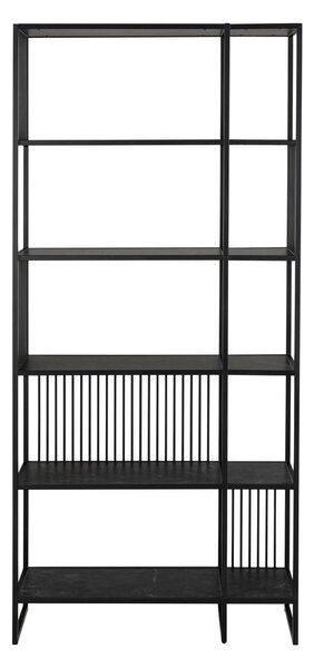 Czarny regał w dekorze kamienia 85x185 cm Strington – Actona