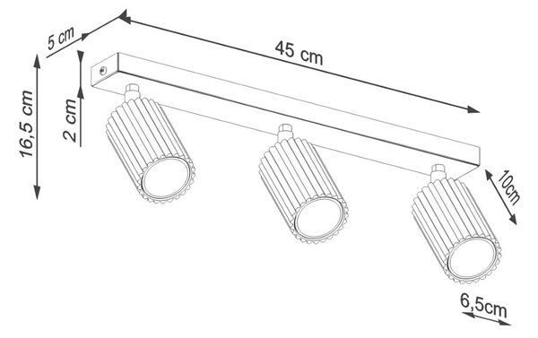 Lampa punktowa w kolorze złota 6,5x45 cm Gleam – Sollux