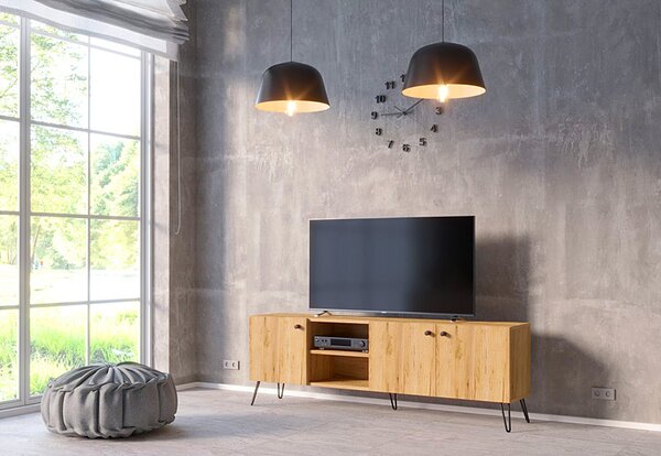 Szafka RTV w stylu loft dąb craft G7-M23