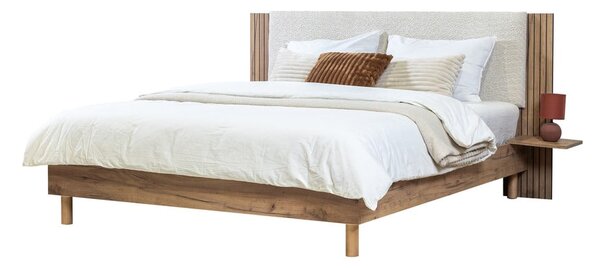 Beżowe łóżko dwuosobowe ze stelażem 140x190 cm Lior – Bobochic Paris