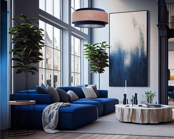 Niebiesko-różowa designerska lampa wisząca - A353 C3-W03