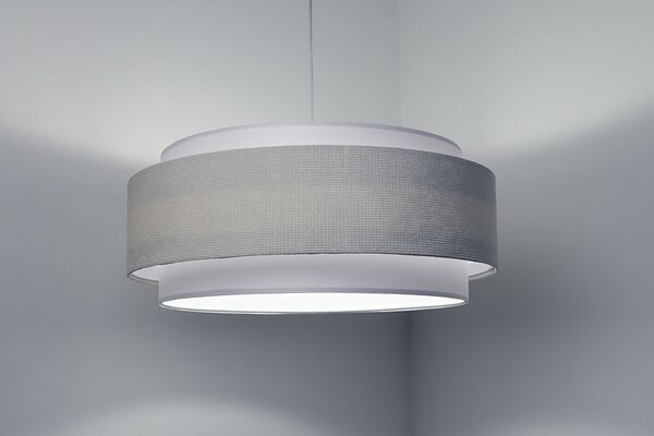 Biała lampa wisząca z dwuczęściowym kloszem L2-N22