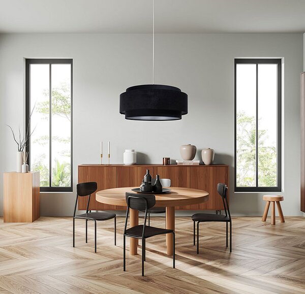 Czarna welurowa elegancka lampa nad stół - 4X A353 E7-M20
