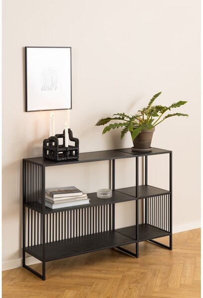 Czarny regał w dekorze kamienia 120x83 cm Strington – Actona
