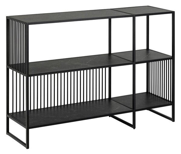 Czarny regał w dekorze kamienia 120x83 cm Strington – Actona