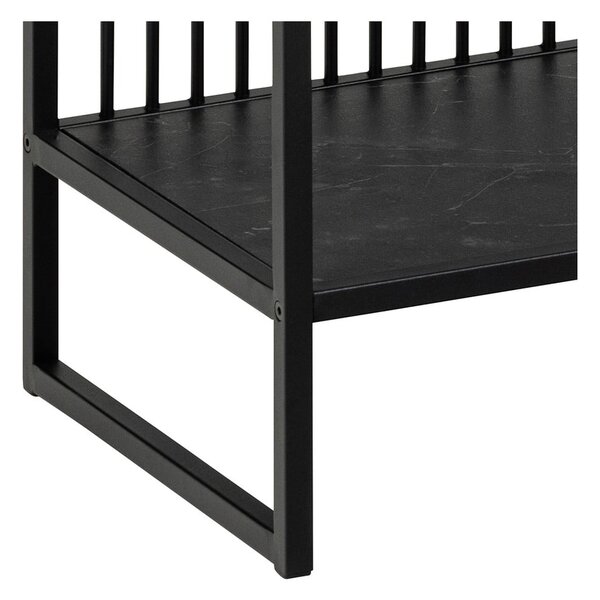 Czarny regał w dekorze kamienia 120x83 cm Strington – Actona