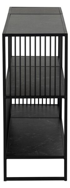Czarny regał w dekorze kamienia 120x83 cm Strington – Actona