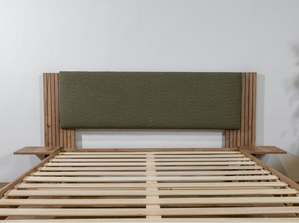 Zielone łóżko dwuosobowe ze stelażem 140x190 cm Lior – Bobochic Paris