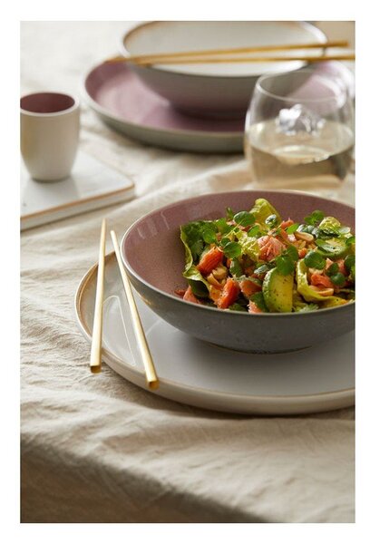 Różowa/szara kamionkowa miska 1 l Gastro Grey/Light Pink – Bitz