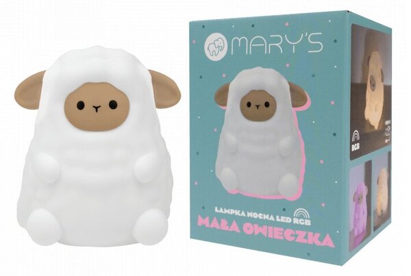 Lampka nocna dla dzieci bezprzewodowa RGBW biała mała owieczka LED 1W Mary's
