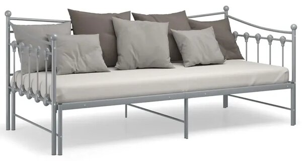 Szare rozkładane łóżko metalowe 90x200 cm H1-N77