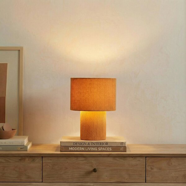 Lampa Stołowa Lindby, Jone, brąz rdzawy, salon, tkanina | tekstylia, nowoczesny