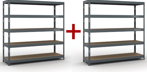Regał półkowy 1+1 GRATIS, 2000x2000x600 mm, nośność 500 kg