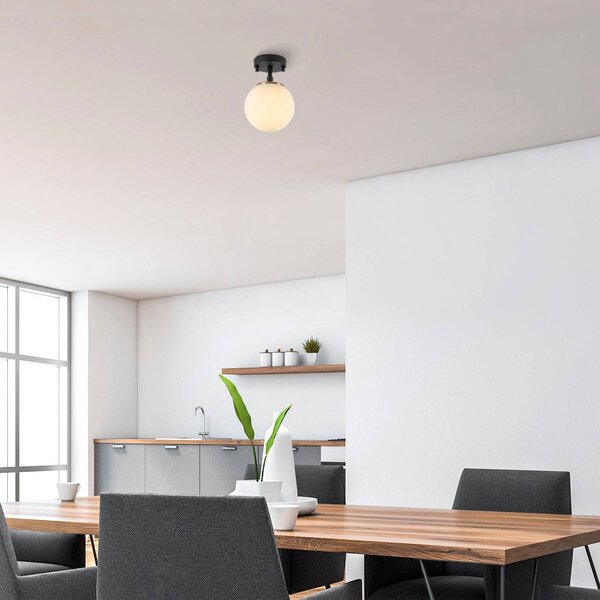 Lampa sufitowa Atmaca Opviq, możliwość ściemniania, czarny, salon / jadalnia, szkło
