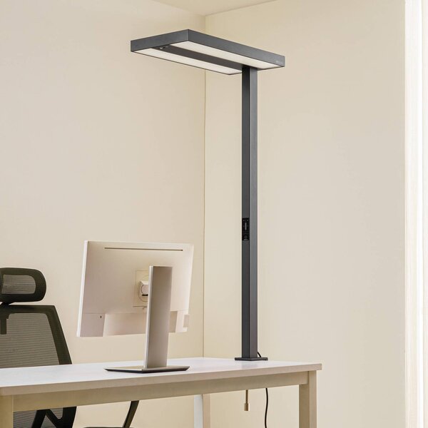 Lampka z klipsem Logan Arcchio, możliwość ściemniania, czarny, biuro, aluminium, nowoczesny