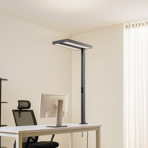 Lampka z klipsem Logan Arcchio, możliwość ściemniania, czarny, biuro, aluminium, nowoczesny