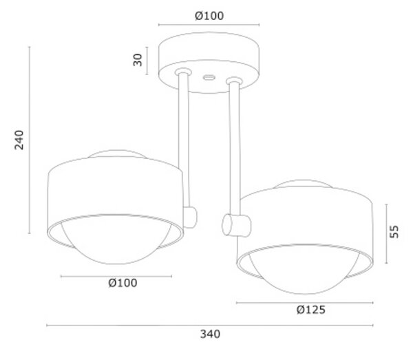 Lampa sufitowa Mado Argon, możliwość ściemniania, kremowy / amber, salon / jadalnia, metal, nowoczesny