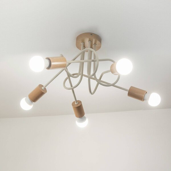 Lampa sufitowa Oxford HELAM, możliwość ściemniania, kremowy / amber, salon / jadalnia, metal, nowoczesny