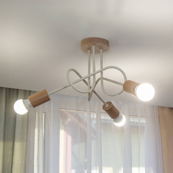 Lampa sufitowa Oxford HELAM, możliwość ściemniania, kremowy / amber, salon / jadalnia, metal, nowoczesny