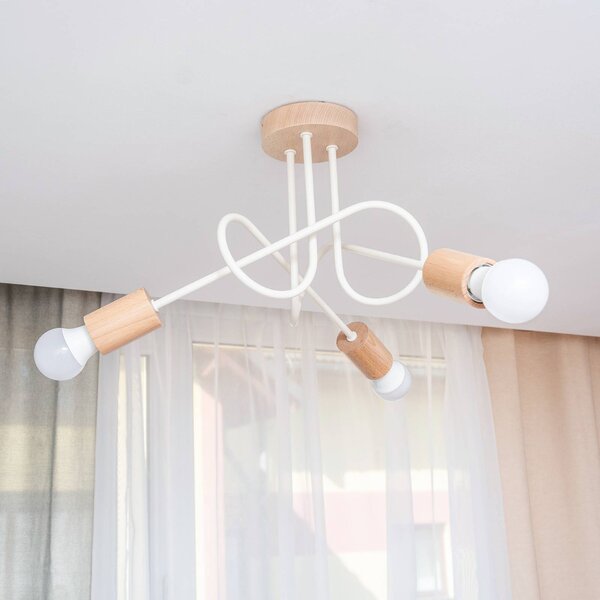 Lampa sufitowa Oxford HELAM, możliwość ściemniania, kremowy / amber, salon / jadalnia, metal, nowoczesny