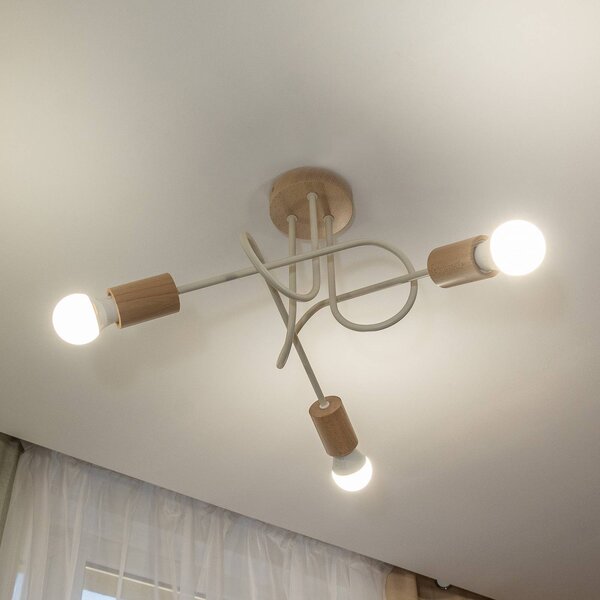 Lampa sufitowa Oxford HELAM, możliwość ściemniania, kremowy / amber, salon / jadalnia, metal, nowoczesny
