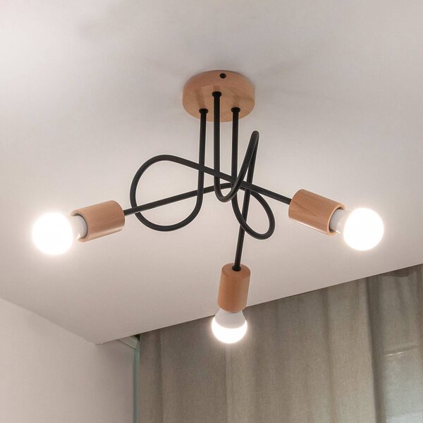 Lampa sufitowa Oxford HELAM, możliwość ściemniania, czarny, salon / jadalnia, metal, nowoczesny