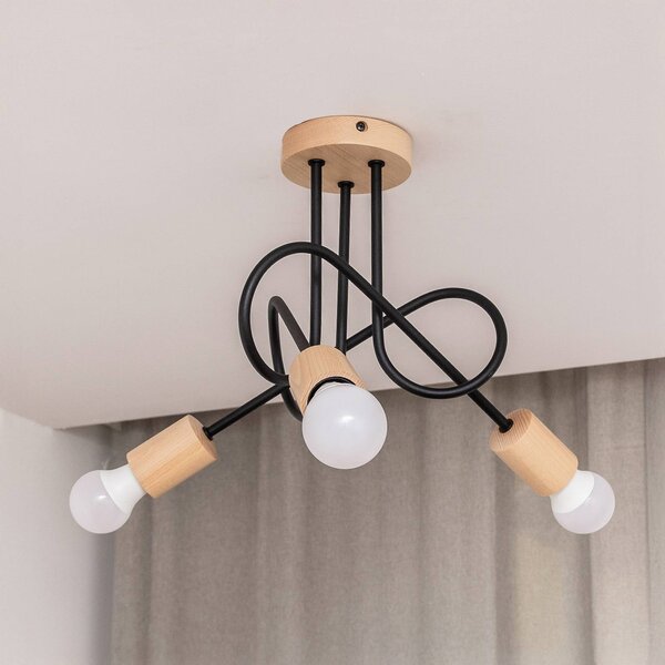 Lampa sufitowa Oxford HELAM, możliwość ściemniania, czarny, salon / jadalnia, metal, nowoczesny