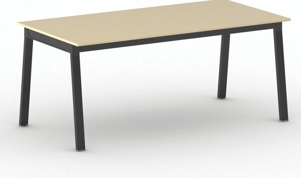 Stół konferencyjny do biura PRIMO BASIC, 180x90 cm, czarna podstawa, brzoza