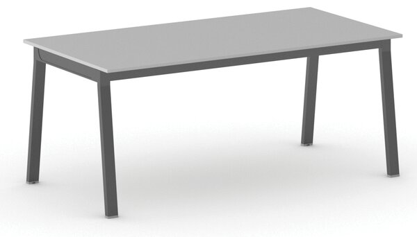 Stół konferencyjny do biura PRIMO BASIC, 180x90 cm, czarna podstawa, szary