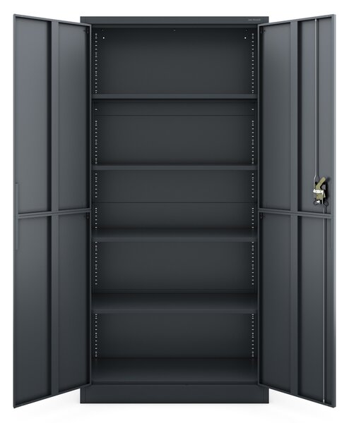 Biurowa szafa metalowa JAN, 900 x 1850 x 400 mm, Smart: antracytowa