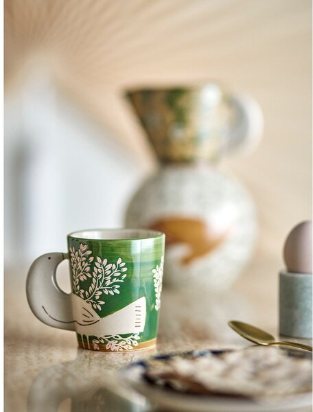 Zielony kubek do cappuccino ceramiczny 260 ml Hezha – Bloomingville
