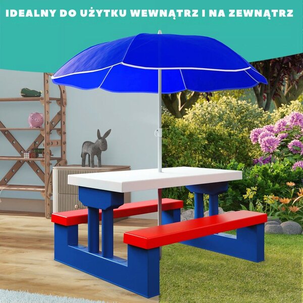 Zestaw mebli dziecięcych ze słonecznikiem JASMIN, 67x78,5x42,5cm, niebieska/biała/czerwona Spielwerk