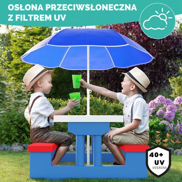 Zestaw mebli dziecięcych ze słonecznikiem JASMIN, 67x78,5x42,5cm, niebieska/biała/czerwona Spielwerk