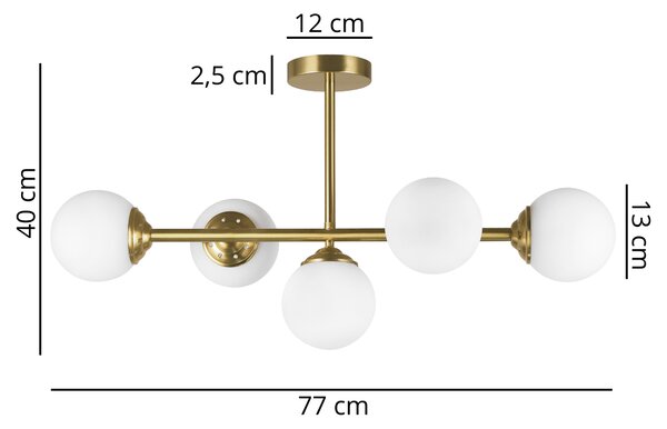 NOWOCZESNA LAMPA SUFITOWA WISZĄCA SZCZOTKOWANE ZŁOTO FINO W5