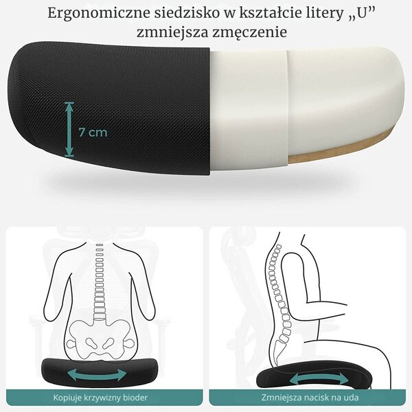 Krzesło biurowe z zagłówkiem MAGNUS, maks. 150 kg, czarne SongmicsHome