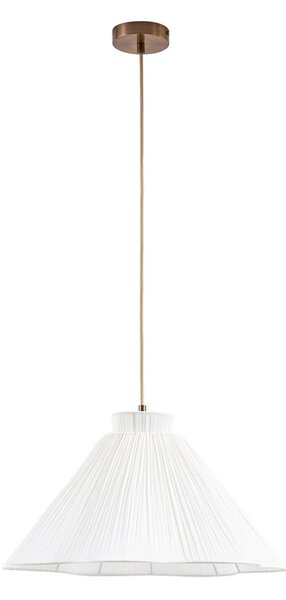 Lampa Wisząca Lucande, Lisbeth, ściemnialny, biały, salon, tkanina | tekstylia, dworkowy | rustykalny
