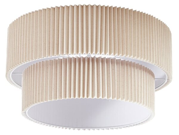 Lampa Sufitowa Lindby, Tazia, ściemnialny, beżowy, salon, tkanina | tekstylia