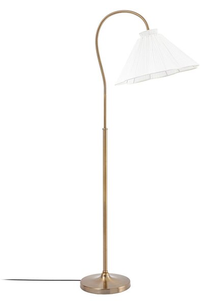 Lampa Podłogowa Lucande, Lisbeth, biały, salon, tkanina | tekstylia, dworkowy | rustykalny