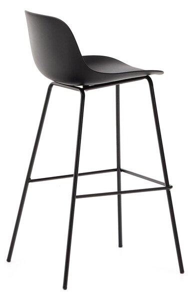 Czarny hoker (wysokość siedziska 74 cm) Altea – Kave Home