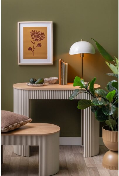 Beżowa metalowa konsola 40x100 cm Estriado – Leitmotiv