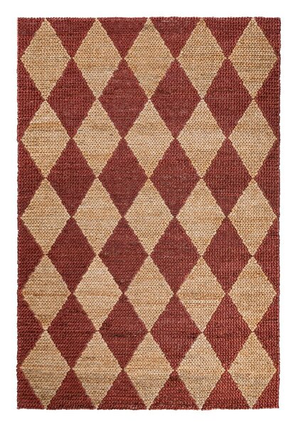 Dywan z mieszanki juty tkany ręcznie w kolorze terakoty 120x170 cm Effie Diamond – Flair Rugs
