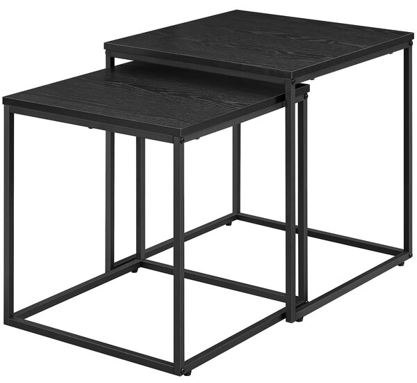 Komplet 2 czarnych kwadratowych stolików kawowych P7-B32