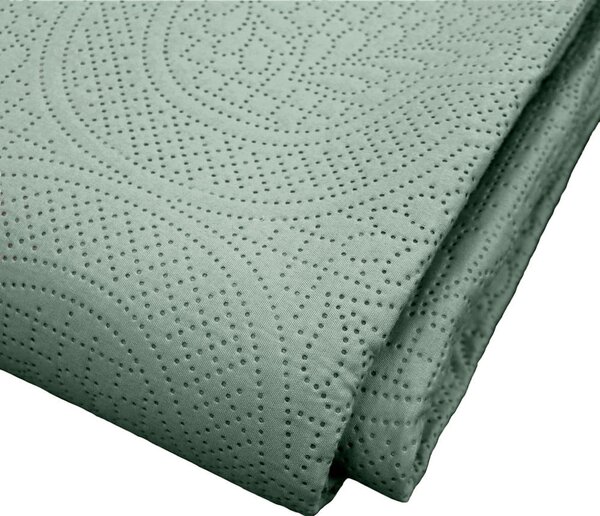 Zielony zestaw narzuty na łóżko i poszewki na poduszkę z mikrowłókna 220x240 cm Romane – douceur d'intérieur