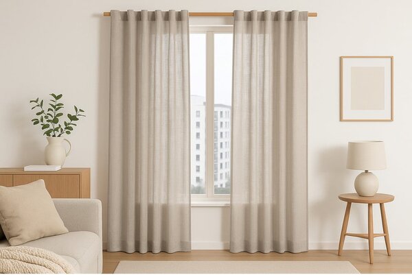Beżowa zasłona 140x250 cm Valeta – Restilo
